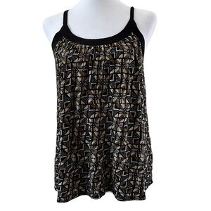 Lucky Brand Women Spaghetti Strap Top Multicolor Black Size XS